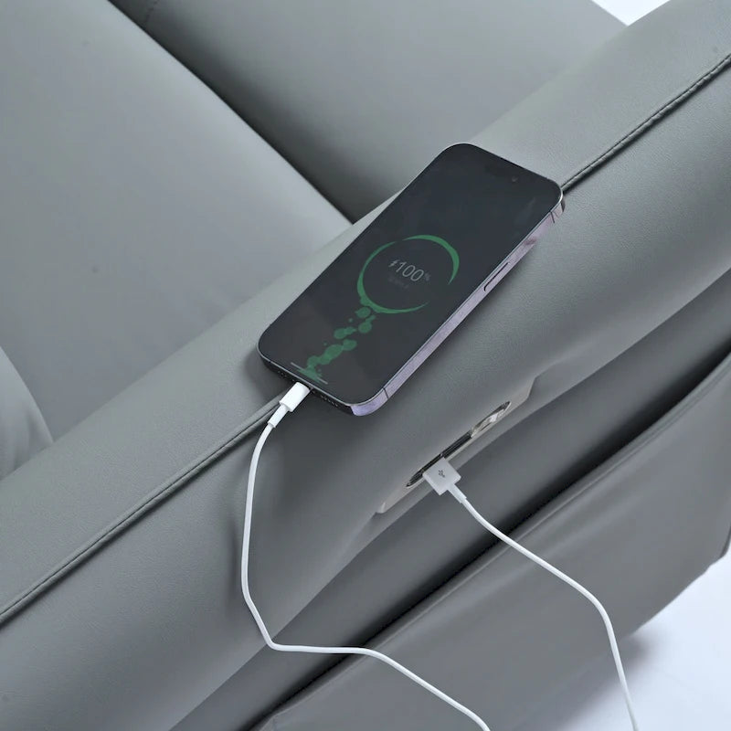 Fauteuil inclinable pivotant et berçant Power 270 avec ports USB, petits fauteuils inclinables électriques en PU pour petits espaces