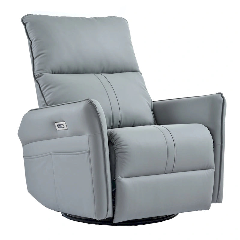 Fauteuil inclinable pivotant et berçant Power 270 avec ports USB, petits fauteuils inclinables électriques en PU pour petits espaces
