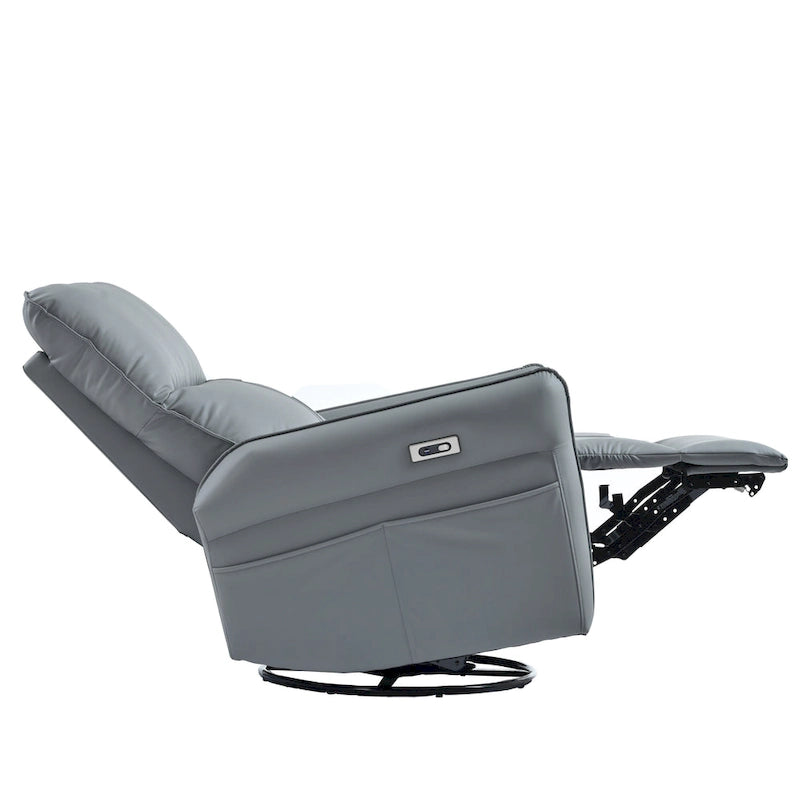 Fauteuil inclinable pivotant et berçant Power 270 avec ports USB, petits fauteuils inclinables électriques en PU pour petits espaces