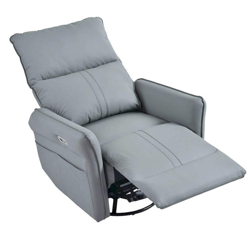 Fauteuil inclinable pivotant et berçant Power 270 avec ports USB, petits fauteuils inclinables électriques en PU pour petits espaces