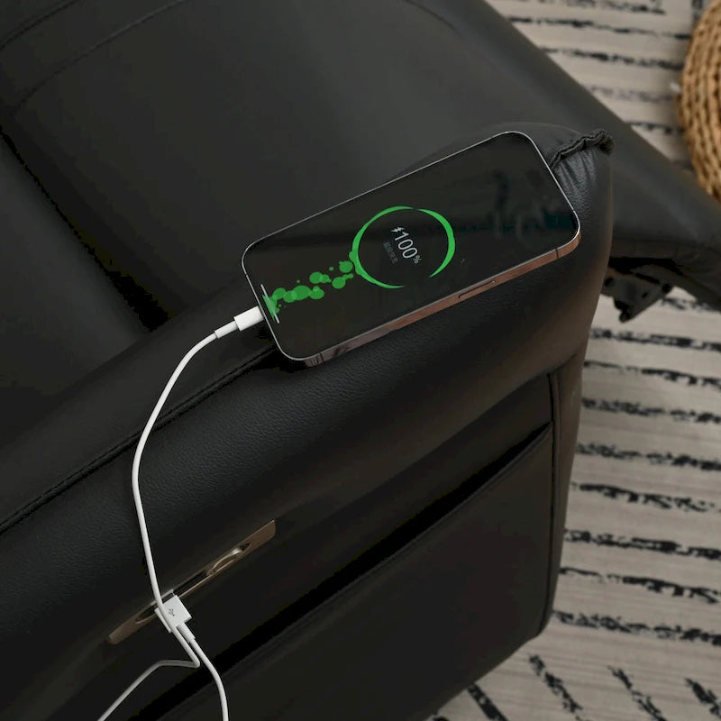 Fauteuil inclinable pivotant et berçant Power 270 avec ports USB, petits fauteuils inclinables électriques en PU pour petits espaces