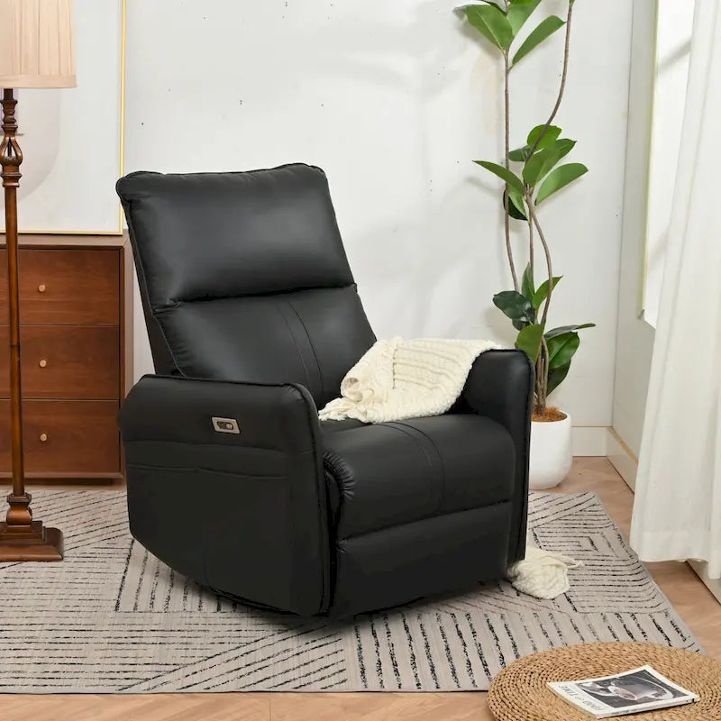 Fauteuil inclinable pivotant et berçant Power 270 avec ports USB, petits fauteuils inclinables électriques en PU pour petits espaces