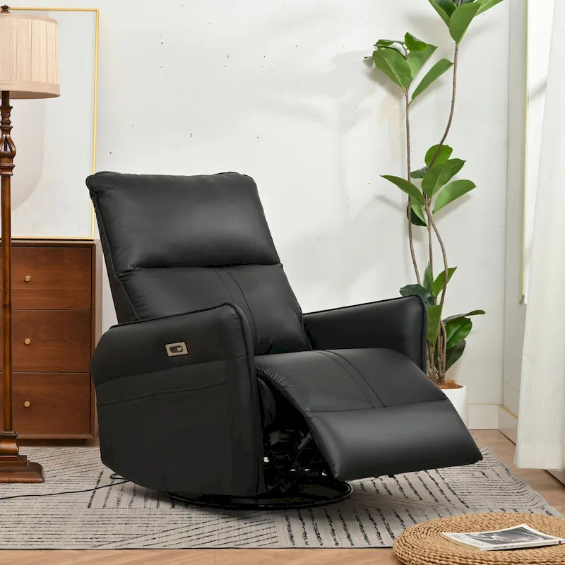 Fauteuil inclinable pivotant et berçant Power 270 avec ports USB, petits fauteuils inclinables électriques en PU pour petits espaces