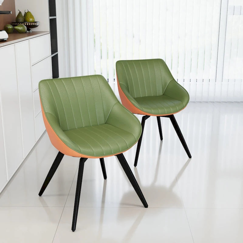 Lot de 2 chaises de salle à manger avec pieds en métal