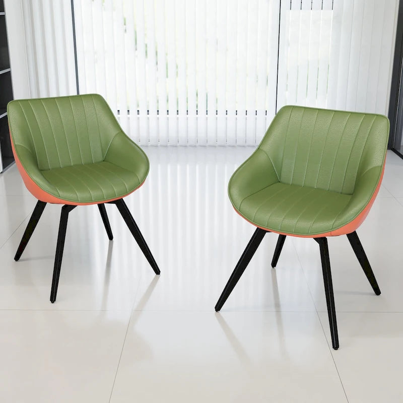Lot de 2 chaises de salle à manger avec pieds en métal