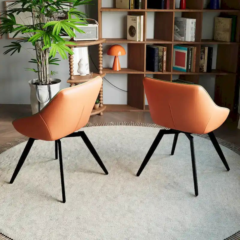 Lot de 2 chaises de salle à manger avec pieds en métal
