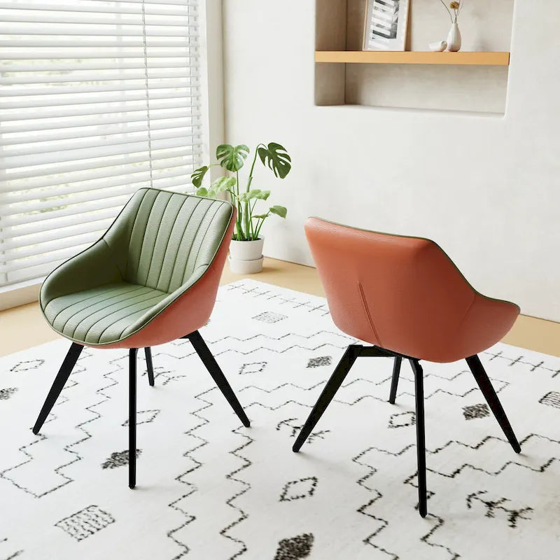 Lot de 2 chaises de salle à manger avec pieds en métal