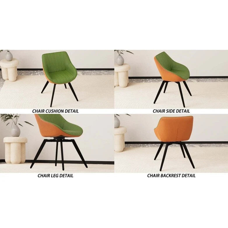 Lot de 2 chaises de salle à manger avec pieds en métal