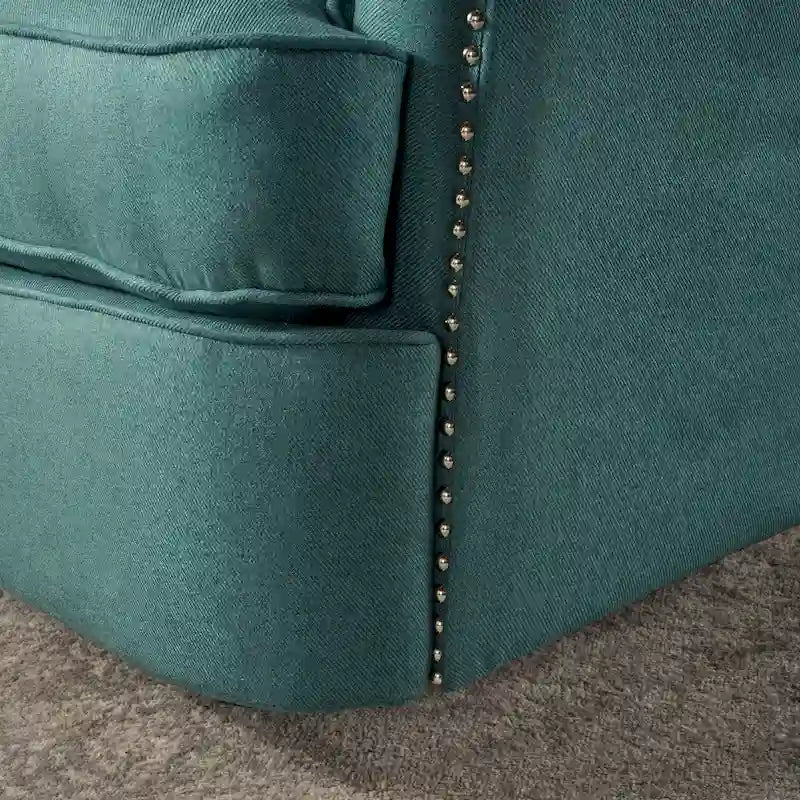 Fauteuil inclinable électrique avec accents cuivrés et revêtement doux, chaise longue confortable pour salon, sarcelle