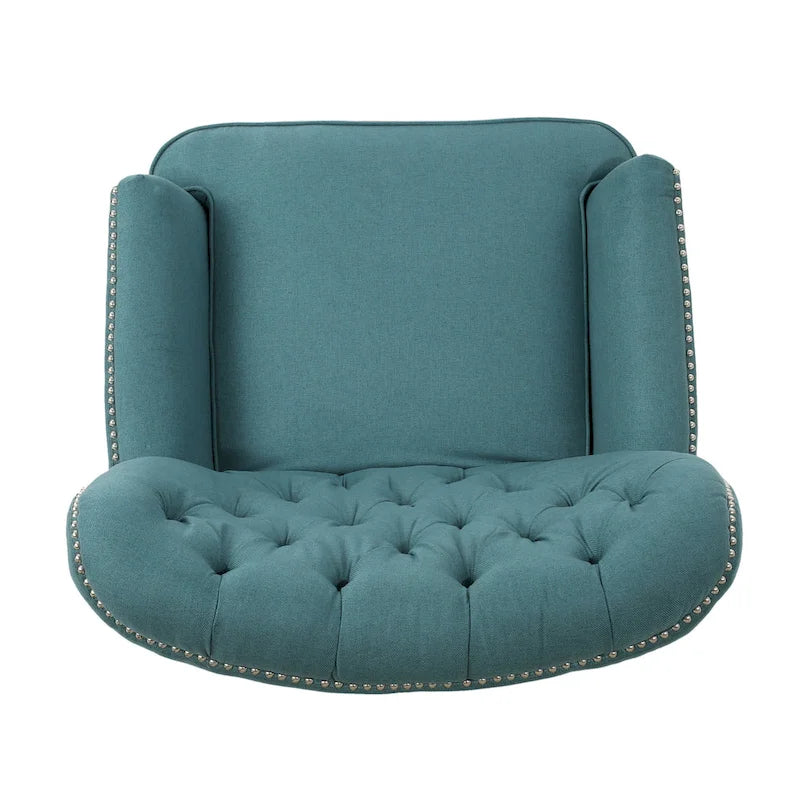 Fauteuil inclinable électrique avec accents cuivrés et revêtement doux, chaise longue confortable pour salon, sarcelle