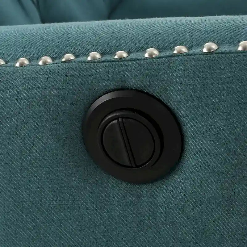 Fauteuil inclinable électrique avec accents cuivrés et revêtement doux, chaise longue confortable pour salon, sarcelle