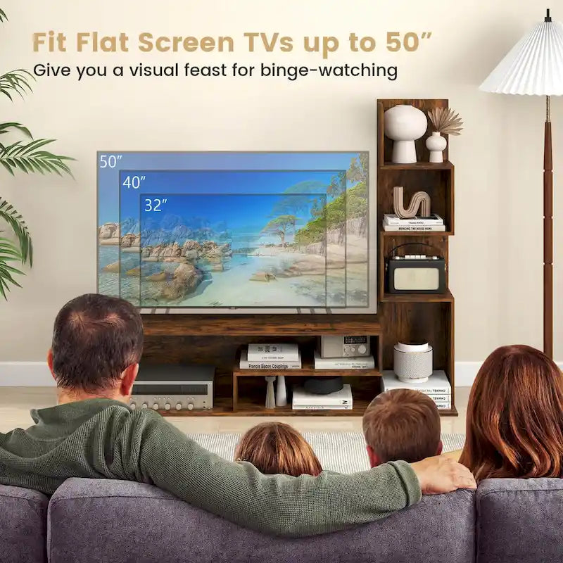 Meuble TV Cube pour téléviseurs jusqu'à 50 pouces, console multimédia avec - Voir les détails
