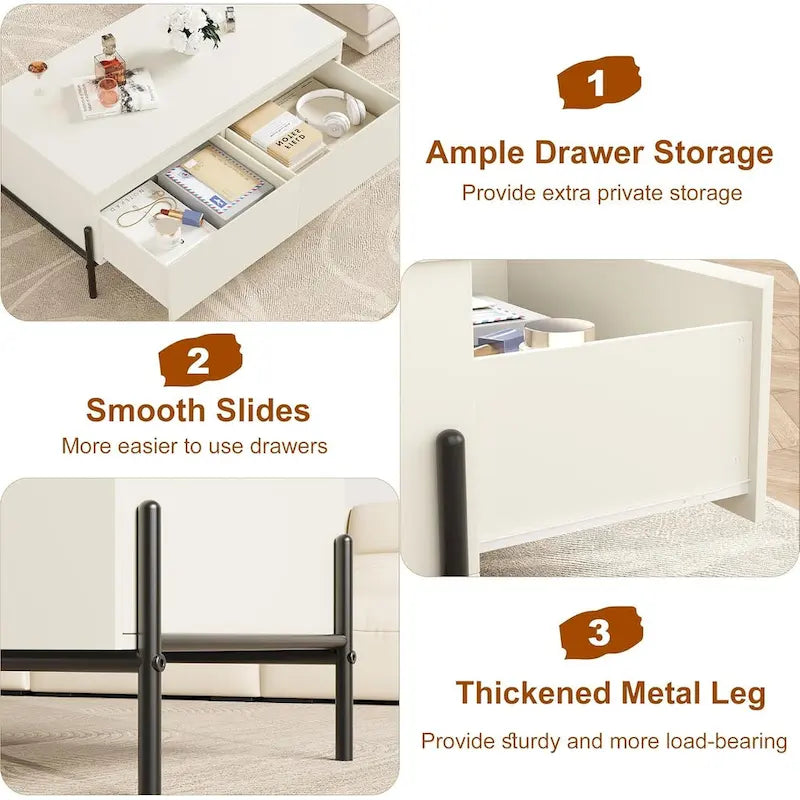 Table basse blanche Table basse moderne pour salon