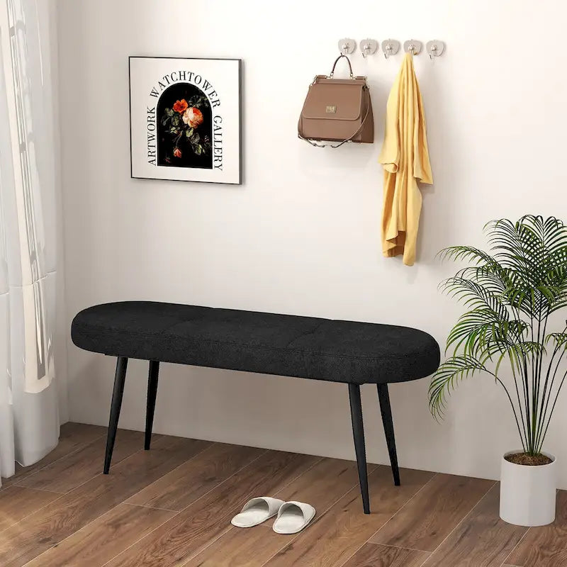 Banc d'entrée rembourré avec siège coussiné et robuste