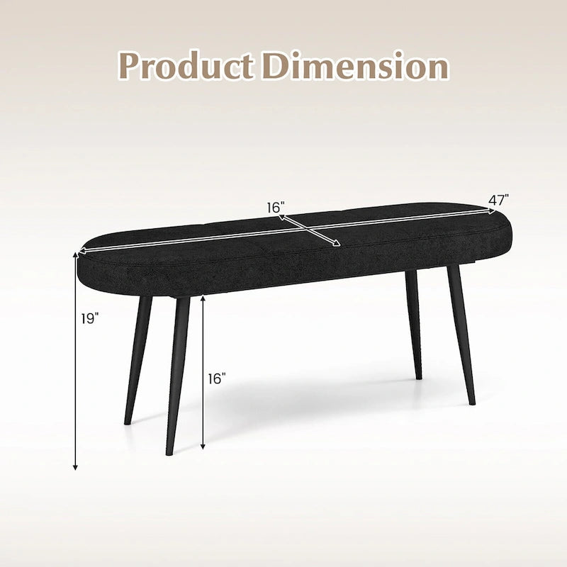 Banc d'entrée rembourré avec siège coussiné et robuste