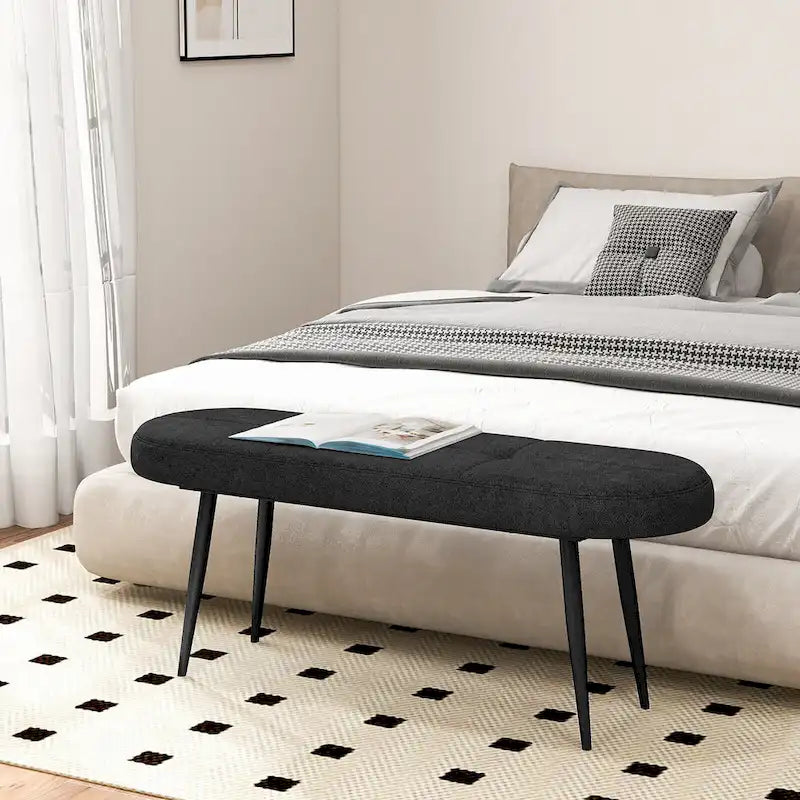 Banc d'entrée rembourré avec siège coussiné et robuste