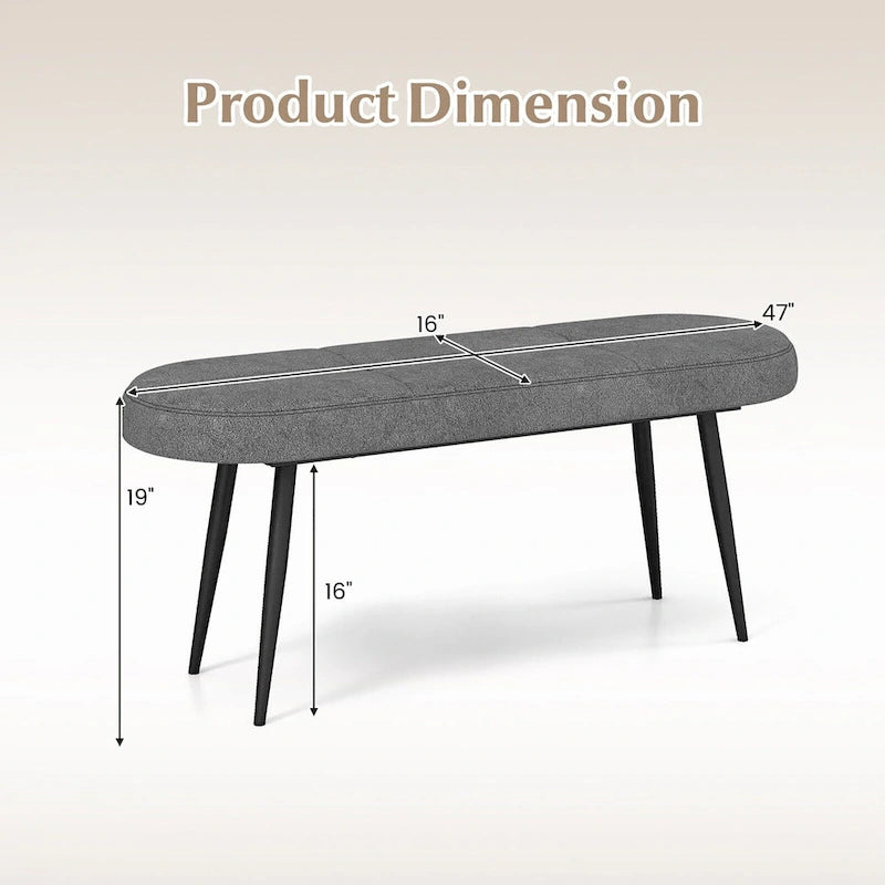Banc d'entrée rembourré avec siège coussiné et robuste
