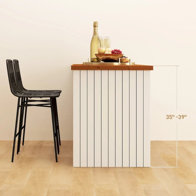 Lot de 2 tabourets de bar en rotin hauteur comptoir, tabourets de bar en osier de 66 cm avec dossier, chaises de bar modernes pour îlot de cuisine, noir