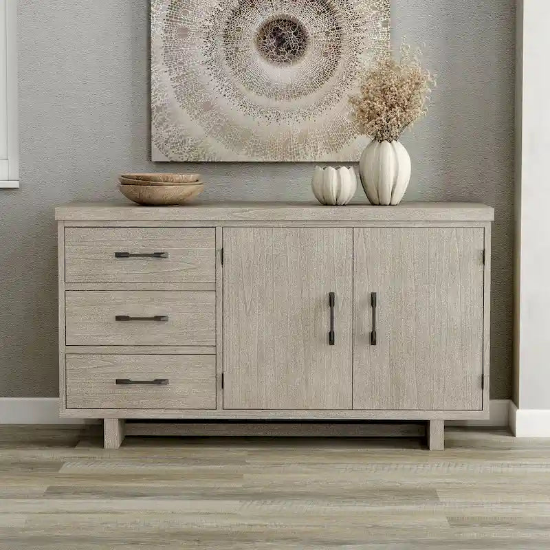 Buffet/bahut en bois massif 60 pouces au style moderne et campagnard