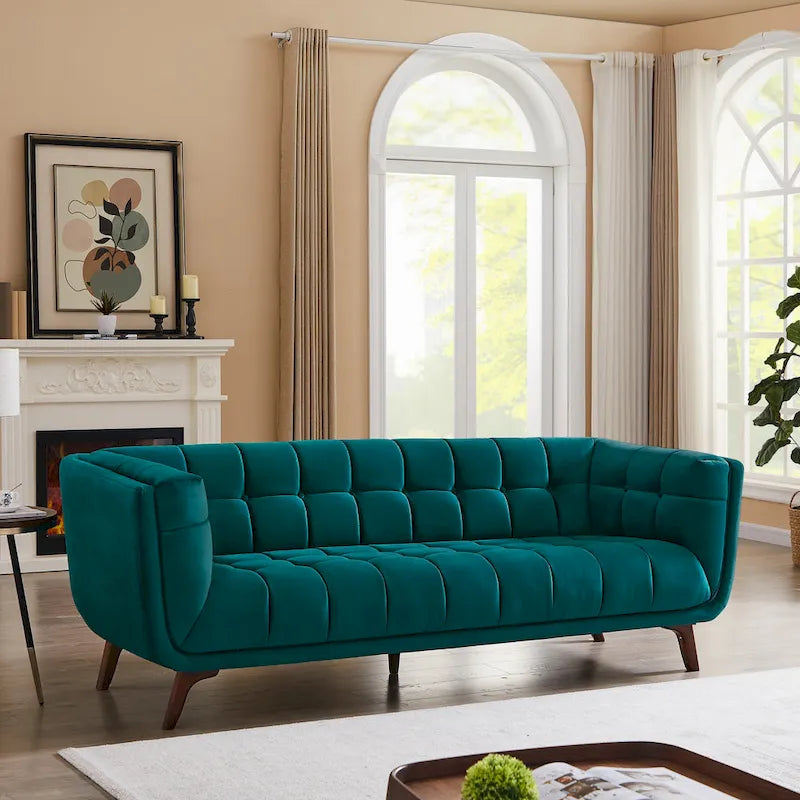Canapé de salon moderne Chesterfield en velours