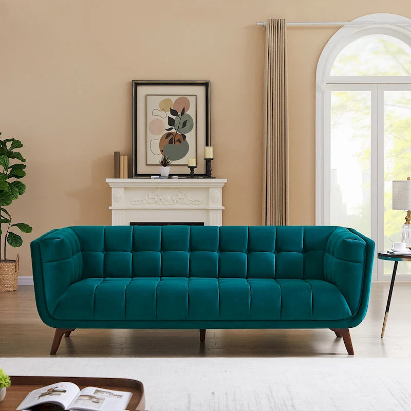 Canapé de salon moderne Chesterfield en velours