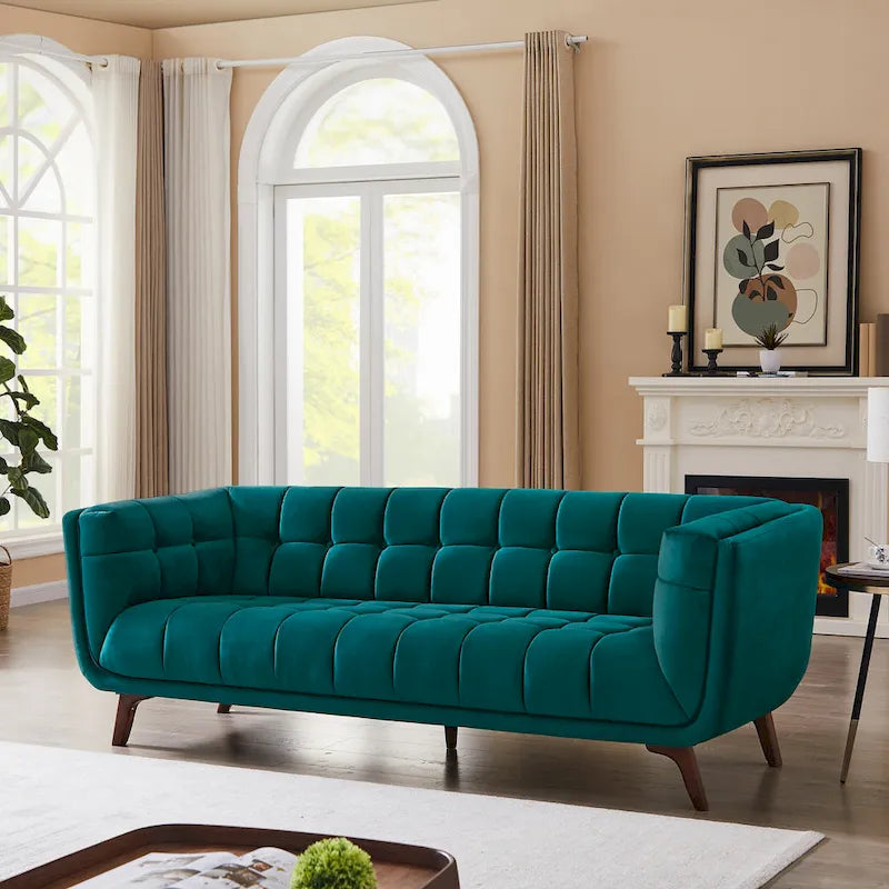Canapé de salon moderne Chesterfield en velours