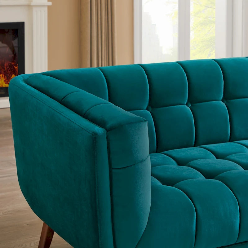 Canapé de salon moderne Chesterfield en velours
