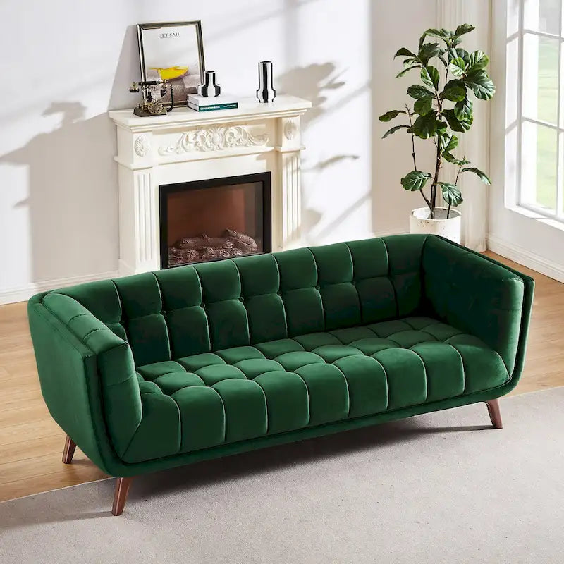 Canapé de salon moderne Chesterfield en velours