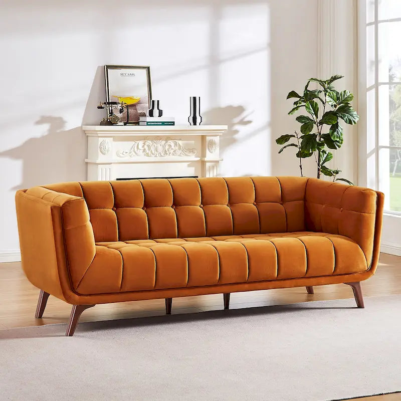 Canapé de salon moderne Chesterfield en velours