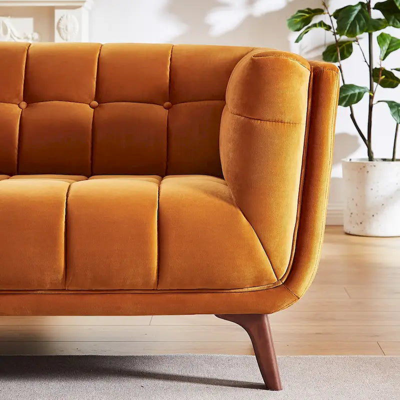 Canapé de salon moderne Chesterfield en velours