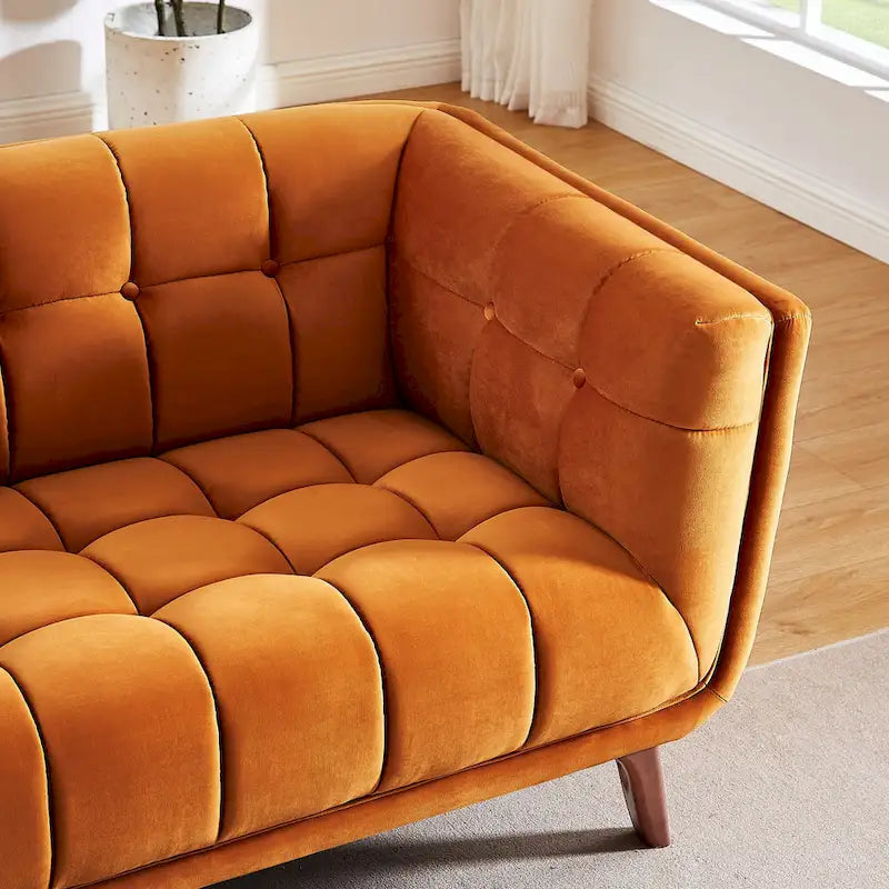 Canapé de salon moderne Chesterfield en velours