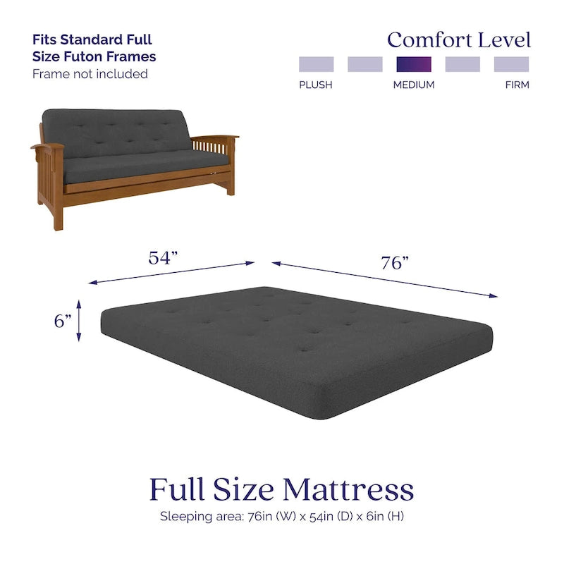 Matelas de futon à ressorts Bonnell de 6 pouces