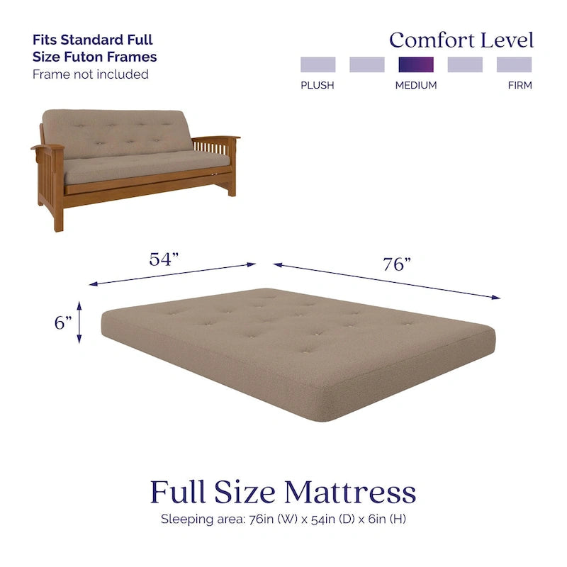 Matelas de futon à ressorts Bonnell de 6 pouces