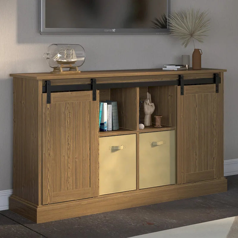 Meuble TV console de ferme de 60 pouces pour téléviseurs jusqu'à 64 pouces