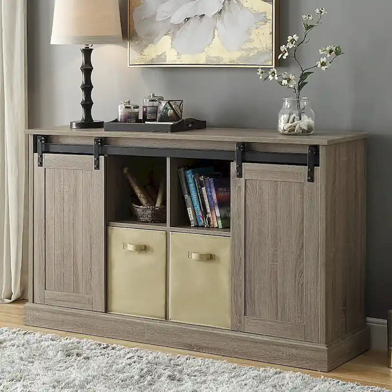 Meuble TV console de ferme de 60 pouces pour téléviseurs jusqu'à 64 pouces