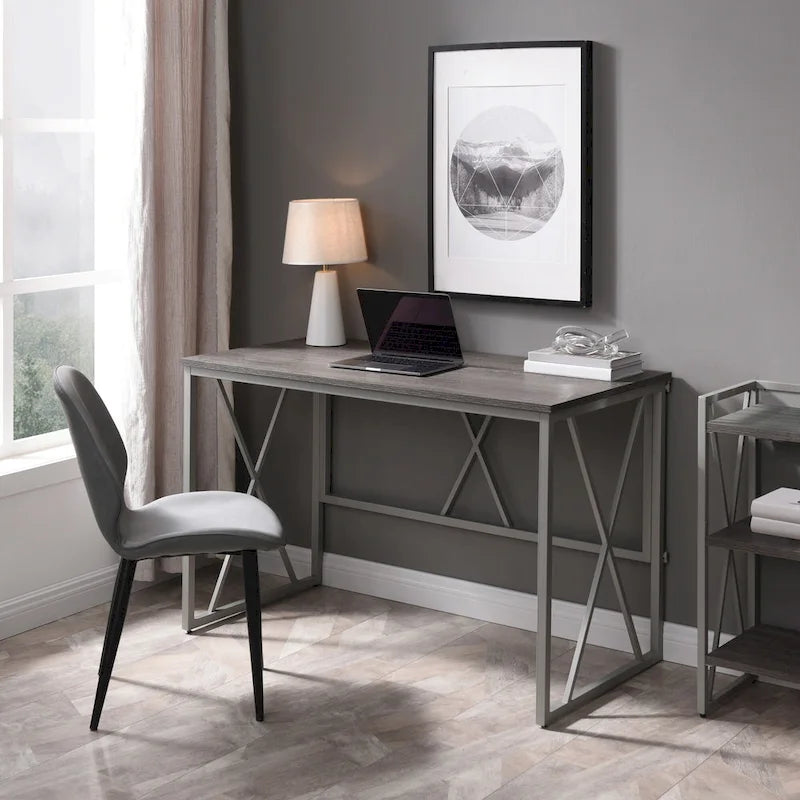 Bureau d'ordinateur à lattes pliant
