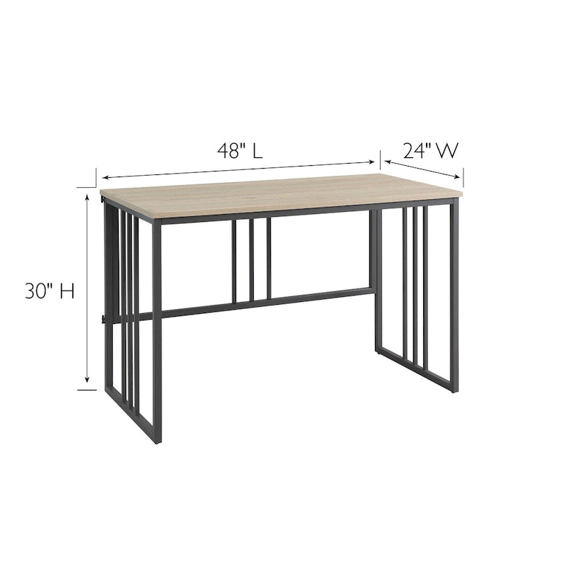 Bureau d'ordinateur à lattes pliant