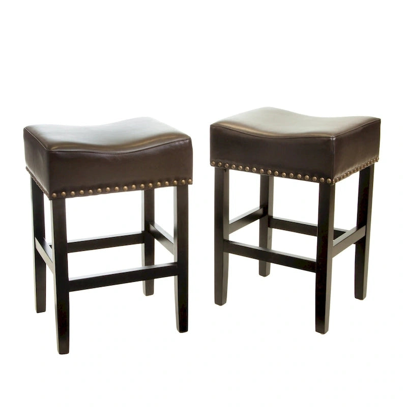 Tabouret de comptoir marron sans dossier de 66 cm (lot de 2) - 18,00 P x 15,50 L x 26,00 H