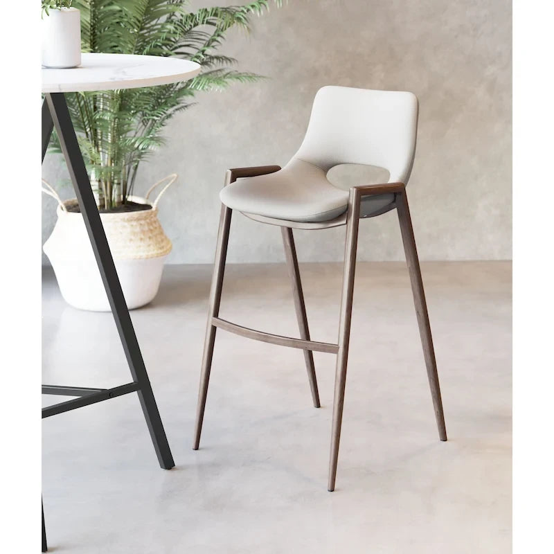 Tabouret de bar noir et noyer