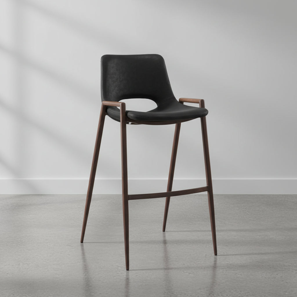 Desi Barstool Black & Walnut
