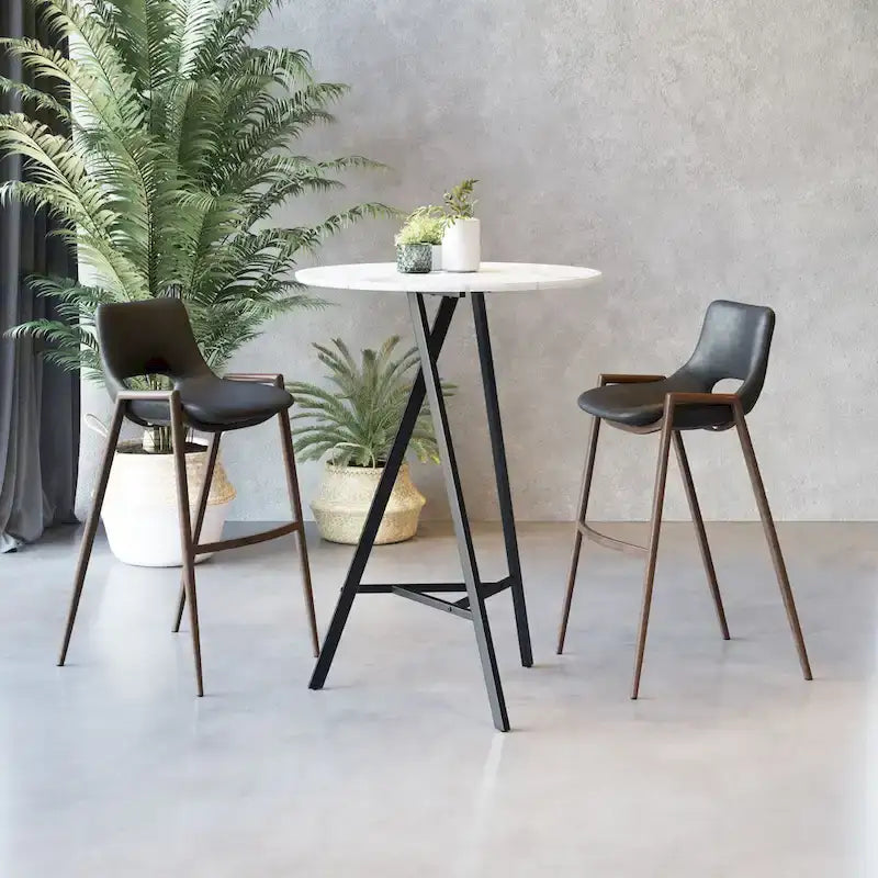 Tabouret de bar noir et noyer