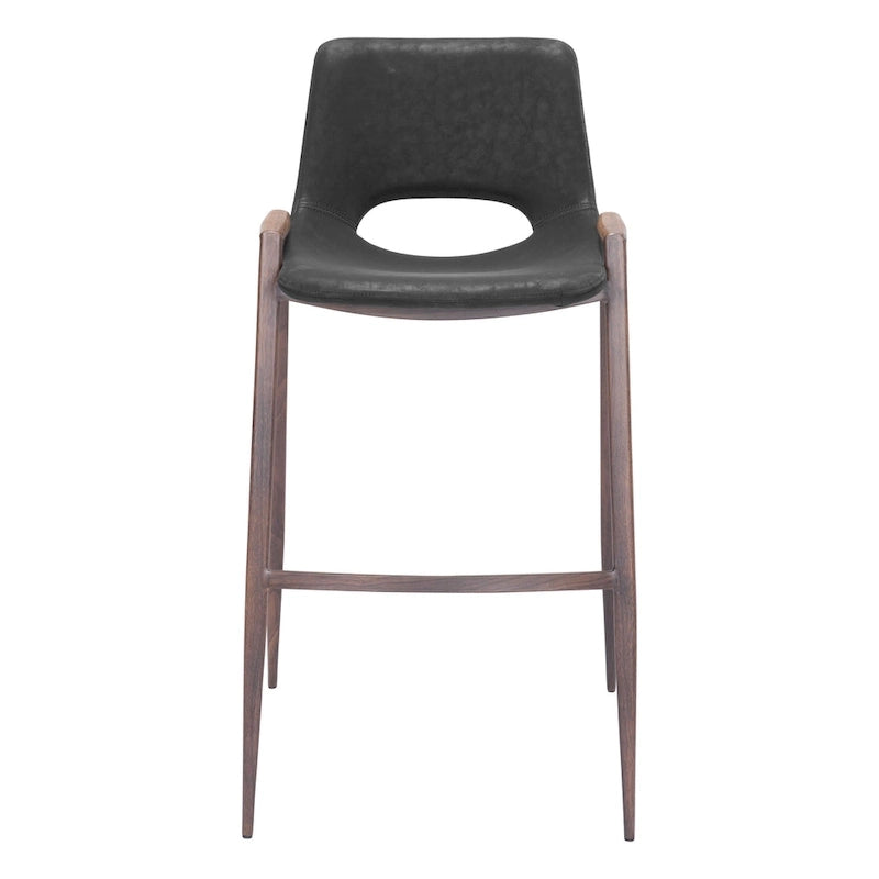 Tabouret de bar noir et noyer