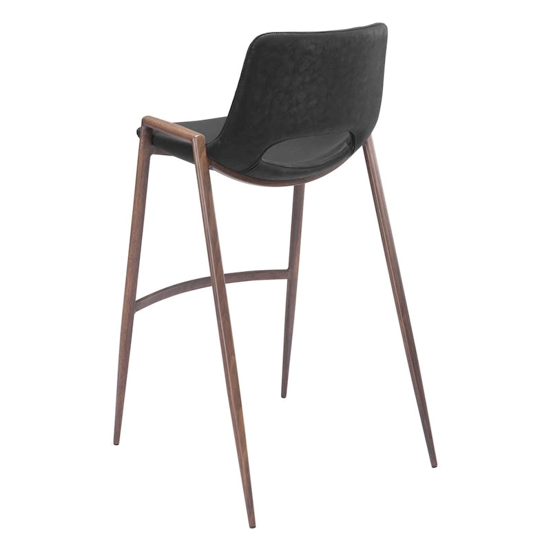 Tabouret de bar noir et noyer