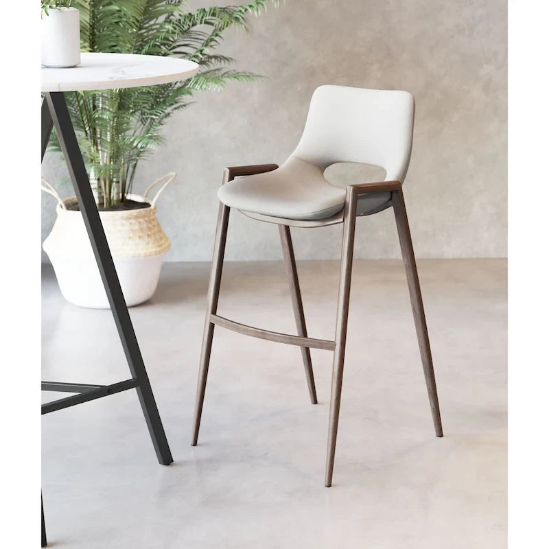 Tabouret de bar noir et noyer