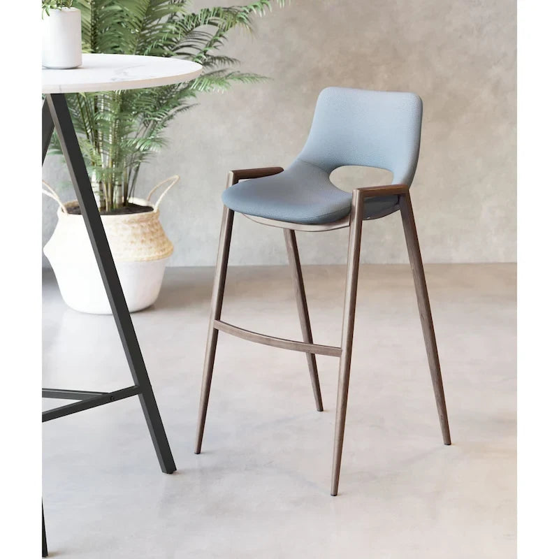 Tabouret de bar noir et noyer