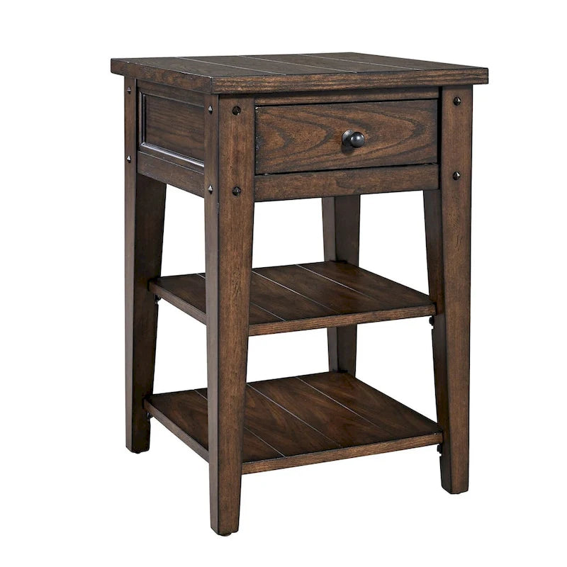 Table d'appoint en chêne brun rustique