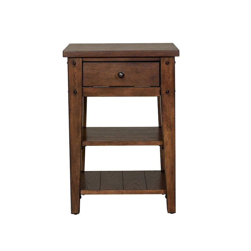Table d'appoint en chêne brun rustique