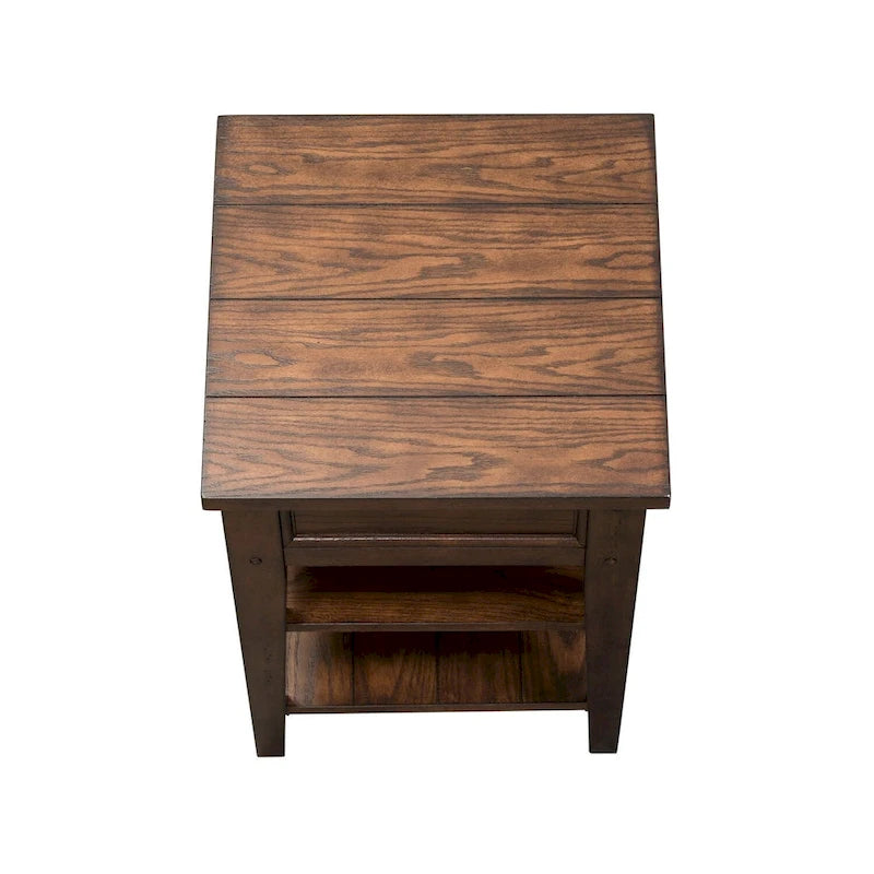 Table d'appoint en chêne brun rustique
