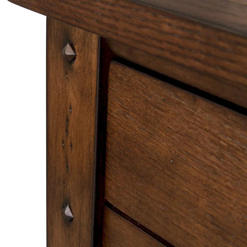 Table d'appoint en chêne brun rustique