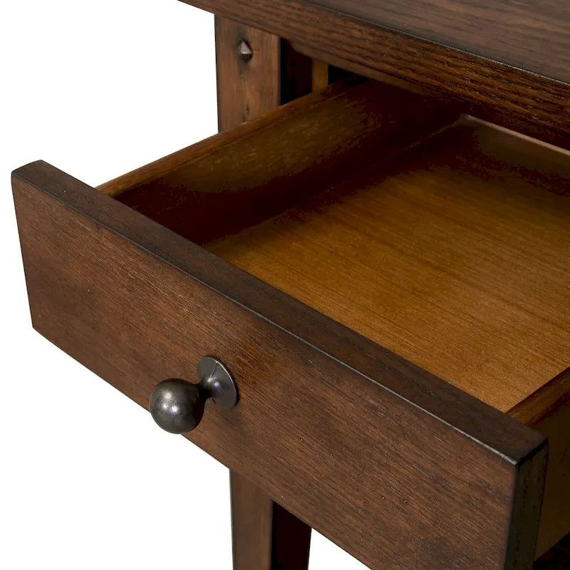 Table d'appoint en chêne brun rustique